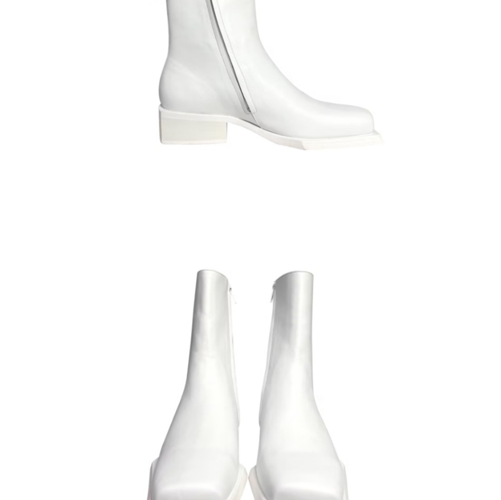 Stylish Reese Square White Men's Boots - Picture 5 of 12